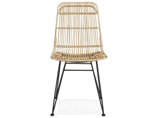 Scaun design gradina Tobby din ratan natur / picioare negre metal, CH02700NABL - Kokoon [3]