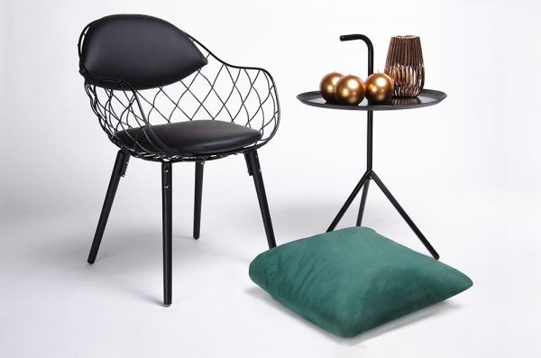 Scaun design Hera negru, modern, metal/piele ecologica premium/lemn masiv, 180-DMT.BLACK - King [9]