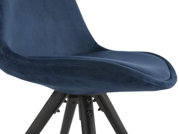 Scaun design living catifea bleumarin Macias picioare negre lemn, CH03010BUBL - Kokoon [3]