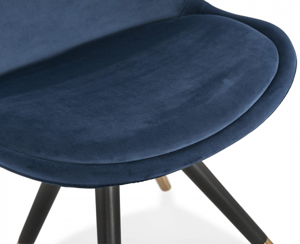 Scaun design living catifea bleumarin Petty Premium picioare negre / auriu, CH02950BUBL - Kokoon [3]