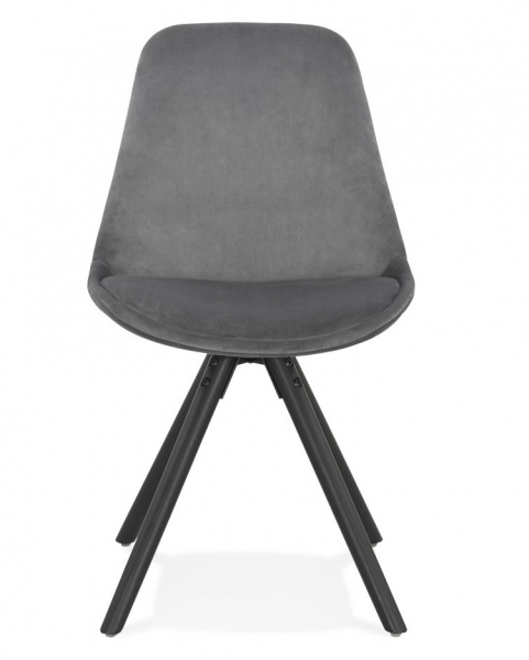 Scaun design living catifea gri Macias picioare negre lemn, CH03030GRBL - Kokoon [2]