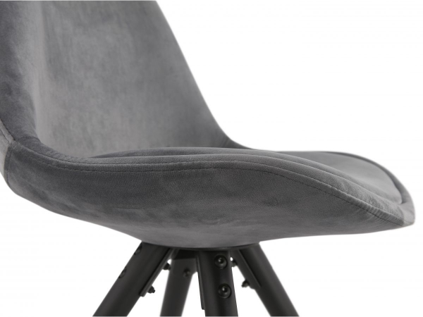 Scaun design living catifea gri Macias picioare negre lemn, CH03030GRBL - Kokoon [3]