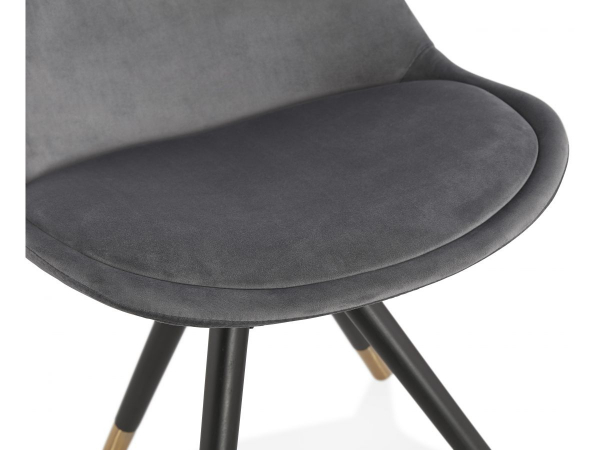 Scaun design living catifea gri Petty Premium picioare negre / auriu, CH02970GRBL - Kokoon [3]