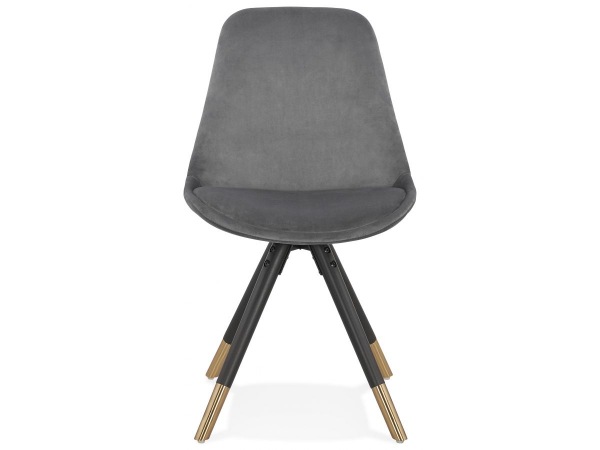 Scaun design living catifea gri Petty Premium picioare negre / auriu, CH02970GRBL - Kokoon [2]