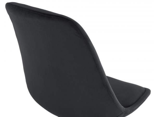 Scaun design living catifea neagra Macias picioare negre lemn, CH03040BLBL - Kokoon [4]