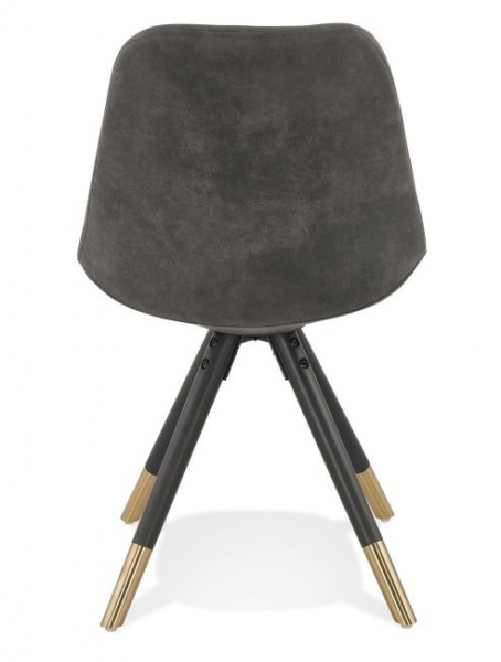 Scaun design living gri Perry Premium microfibra / picioare negre cu auriu, CH03320DGBL - Kokoon [5]