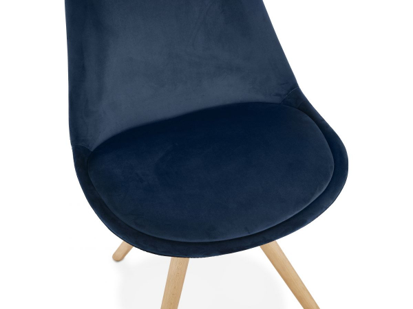 Scaun design Living Macias catifea bleumarin, picioare fag, CH03330BUNA - Kokoon [6]