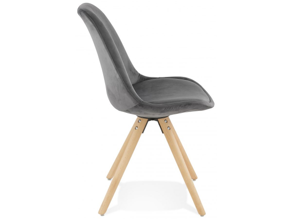 Scaun design Living Macias catifea gri, picioare fag, CH03370GRNA - Kokoon [4]