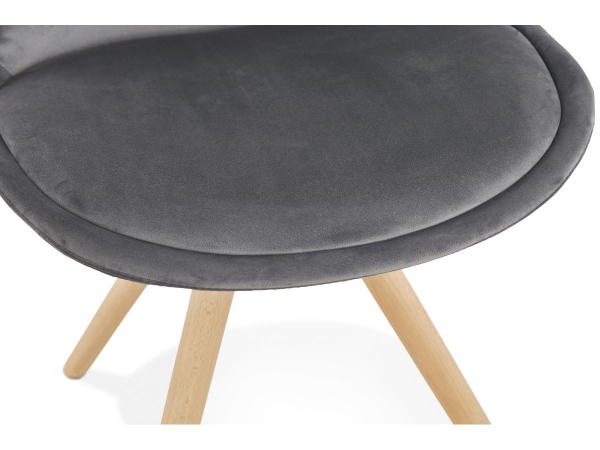 Scaun design Living Macias catifea gri, picioare fag, CH03370GRNA - Kokoon [8]