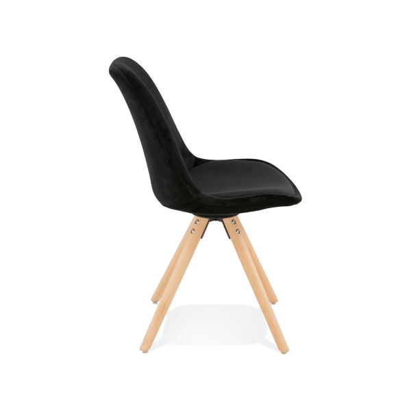 Scaun design Living Macias catifea neagra, picioare fag, CH03390BLNA - Kokoon [3]