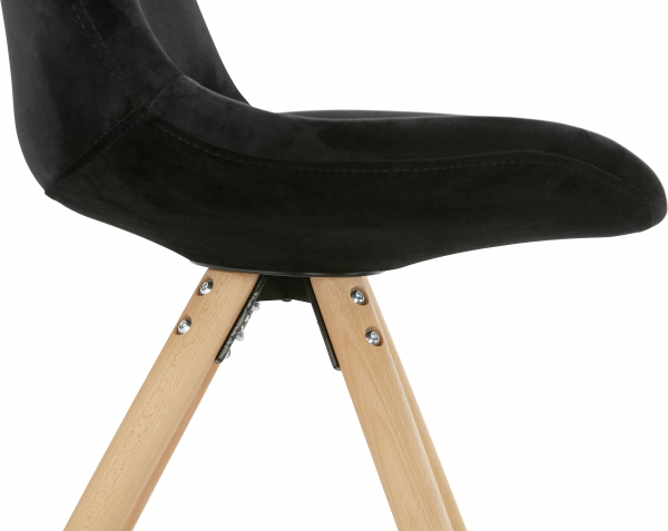 Scaun design Living Macias catifea neagra, picioare fag, CH03390BLNA - Kokoon [6]