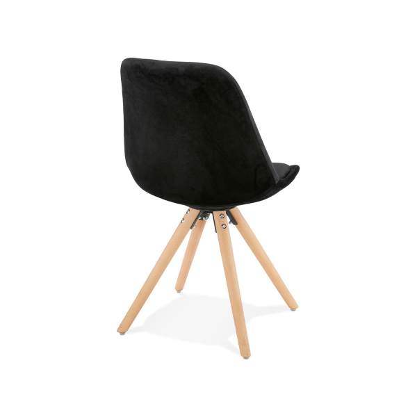 Scaun design Living Macias catifea neagra, picioare fag, CH03390BLNA - Kokoon [4]