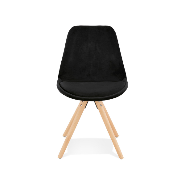 Scaun design Living Macias catifea neagra, picioare fag, CH03390BLNA - Kokoon [2]