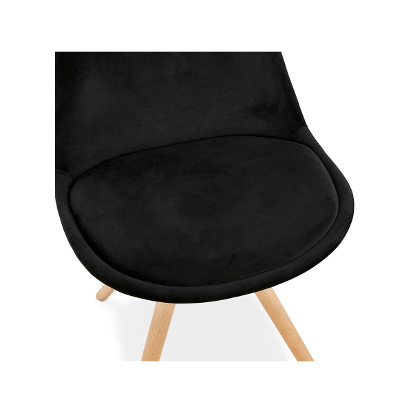 Scaun design Living Macias catifea neagra, picioare fag, CH03390BLNA - Kokoon [7]