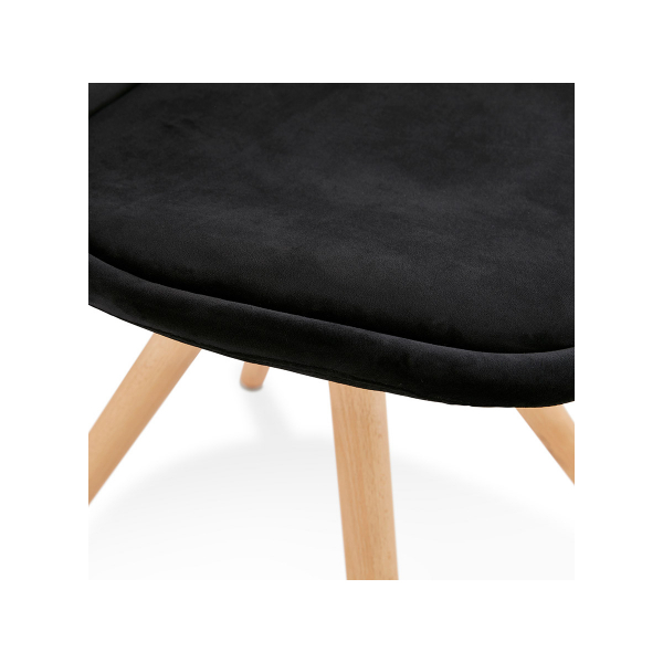 Scaun design Living Macias catifea neagra, picioare fag, CH03390BLNA - Kokoon [9]