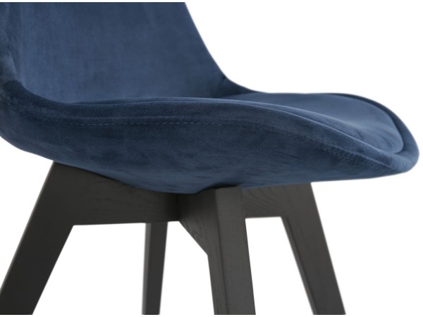 Scaun design living Ritter catifea bleumarin, picioare negre lemn, CH03050BUBL - Kokoon [3]