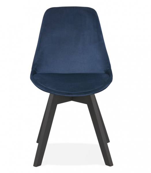 Scaun design living Ritter catifea bleumarin, picioare negre lemn, CH03050BUBL - Kokoon [2]