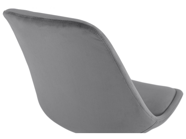 Scaun design living Ritter catifea gri, picioare negre lemn, CH03070GRBL - Kokoon [3]