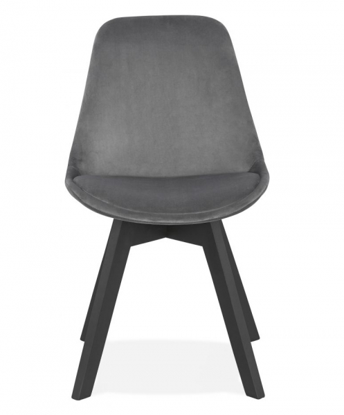 Scaun design living Ritter catifea gri, picioare negre lemn, CH03070GRBL - Kokoon [2]