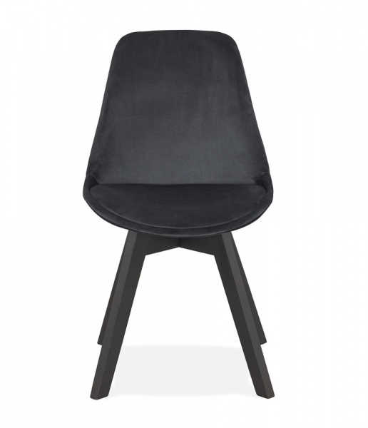 Scaun design living Ritter catifea neagra, picioare negre lemn, CH03080BLBL - Kokoon [2]