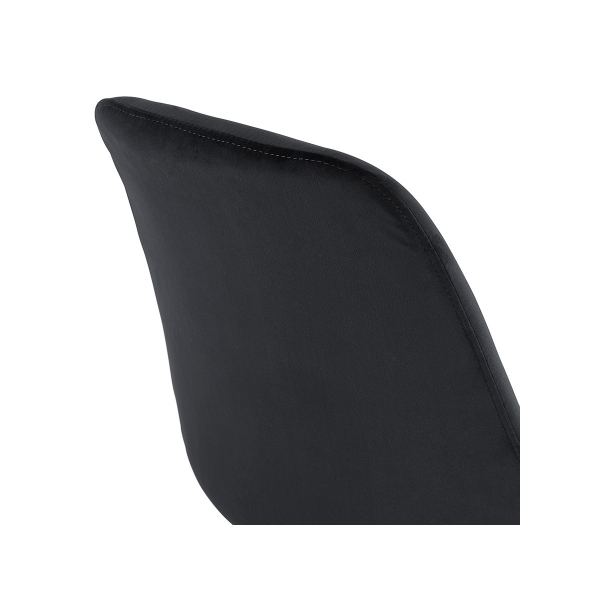 Scaun design living Ritter catifea neagra, picioare negre lemn, CH03080BLBL - Kokoon [3]