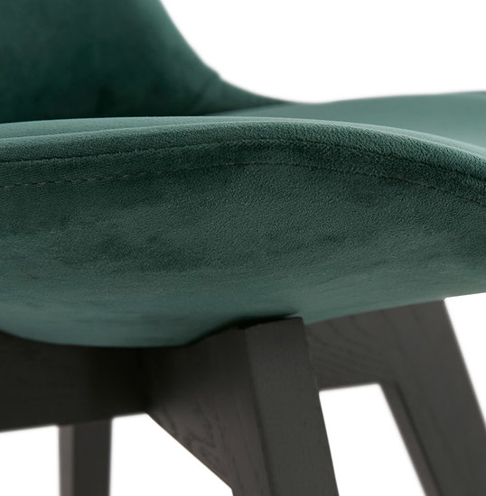 Scaun design living Ritter catifea verde, picioare negre lemn, CH03060GEBL - Kokoon [4]