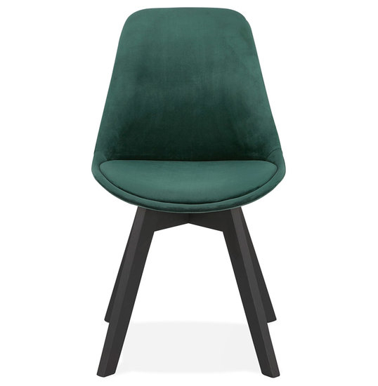 Scaun design living Ritter catifea verde, picioare negre lemn, CH03060GEBL - Kokoon [2]