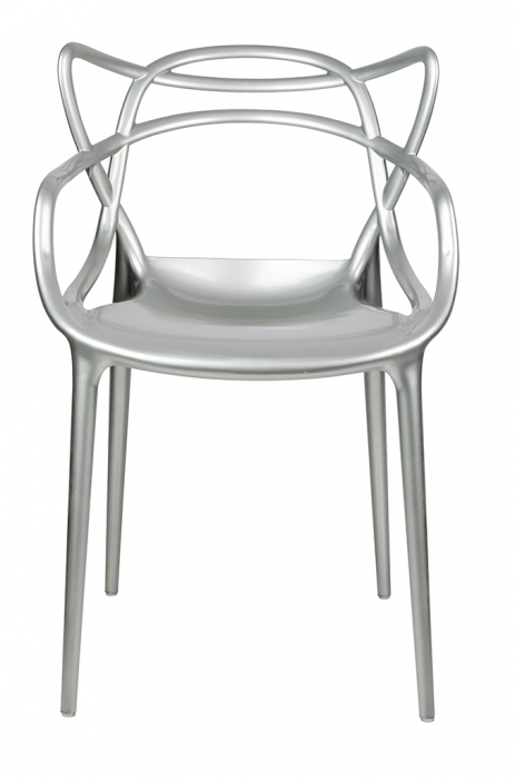 Scaun design lux Hinte Premium argintiu/auriu, ABS, 173-APP1.SILVER - King [3]