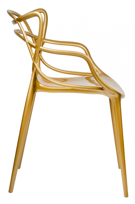 Scaun design lux Hinte Premium argintiu/auriu, ABS, 173-APP1.GOLD - King [3]