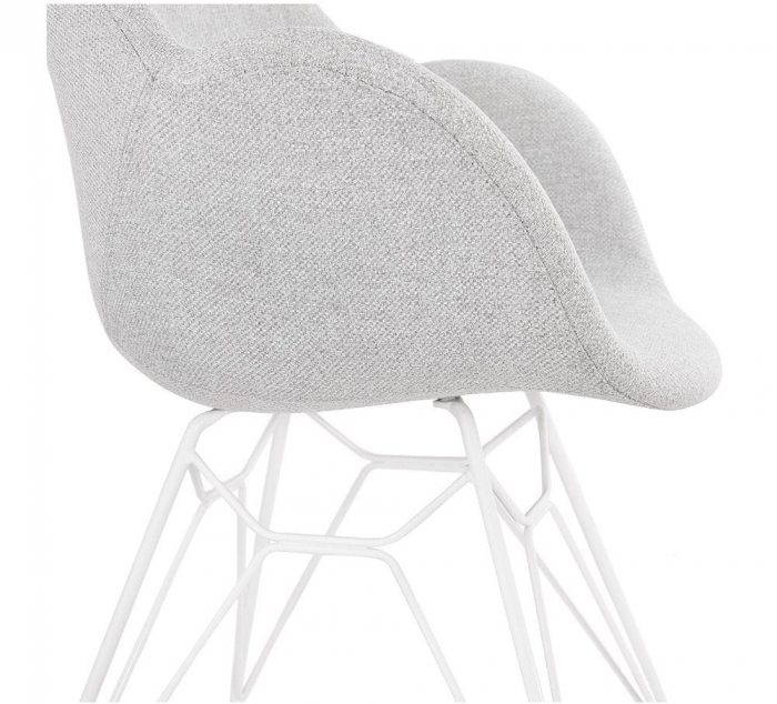 Scaun design modern Mirka, picioare albe otel / sezut tapitat material textil gri, K AC02510LG - Kokoon [3]