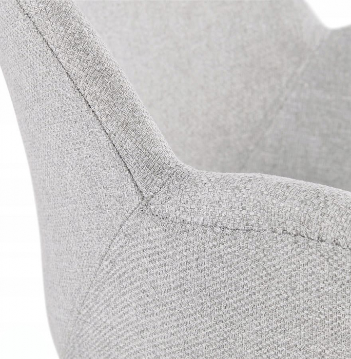Scaun design modern Mirka, picioare negre otel / sezut tapitat material textil gri, AC02490LG - Kokoon [3]