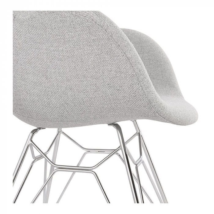 Scaun design modern Mirka, picioare otel cromat / sezut tapitat material textil gri, K AC02500LG - Kokoon [3]