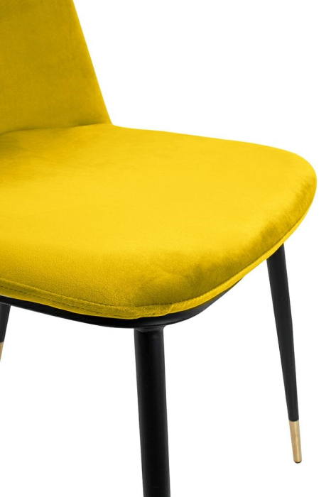 Scaun Diego 50x58x82 cm, Catifea Galben Satinat - King Home [6]