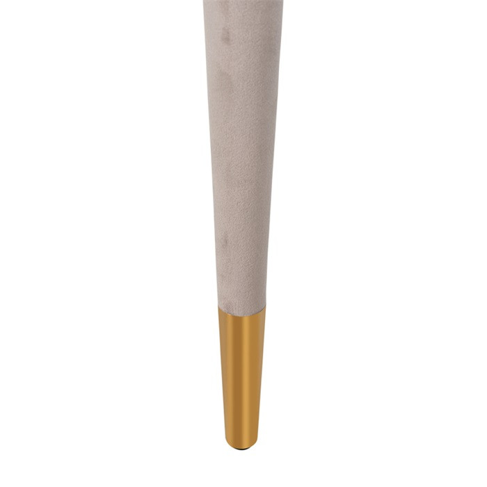 Scaun dining catifea antracit/bej  Gelli, picioare lemn si otel inoxidabil, S4534 KHAKI VELVET - Richmond Interiors [5]