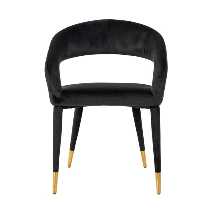 Scaun dining catifea antracit/bej  Gelli, picioare lemn si otel inoxidabil, S4534 KHAKI VELVET - Richmond Interiors [7]