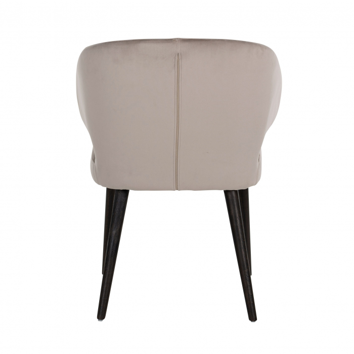 Scaun dining catifea bej/gri premium Luis, picioare lemn negru, S4497 STONE VELVET - Richmond Interiors [12]