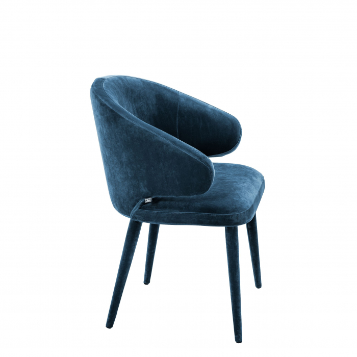   Scaun de dining Cardinale roche catifea albastru teal 112067 EICHHOLTZ [3]