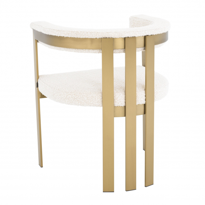   Scaun de dining Clubhouse finisaj din alamă periată bouclé crem 113987 EICHHOLTZ [3]