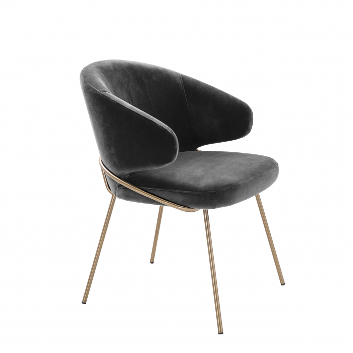   Scaun de dining Kinley savona gri închis catifea 113584 EICHHOLTZ [5]