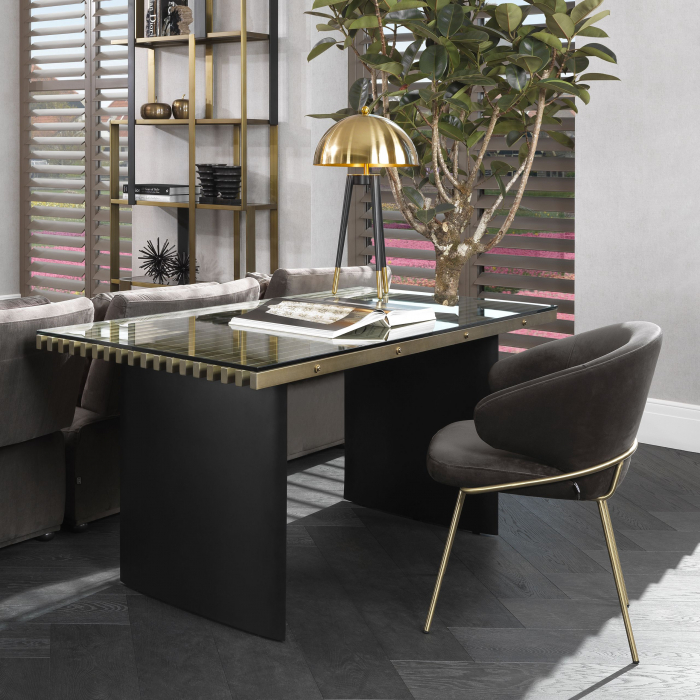   Scaun de dining Kinley savona gri închis catifea 113584 EICHHOLTZ [9]