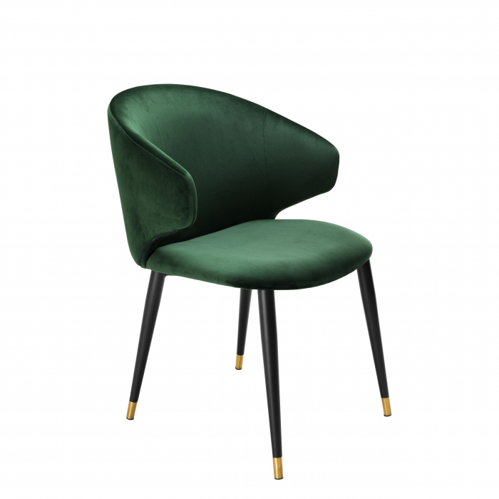 Scaun dining lux Volante catifea diverse culori si picioare negre cu auriu | Eichholtz - 112777 [15]