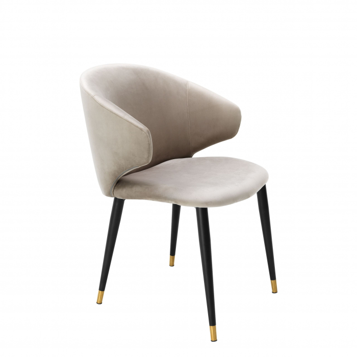 Scaun dining lux Volante catifea diverse culori si picioare negre cu auriu | Eichholtz - 112777 [3]