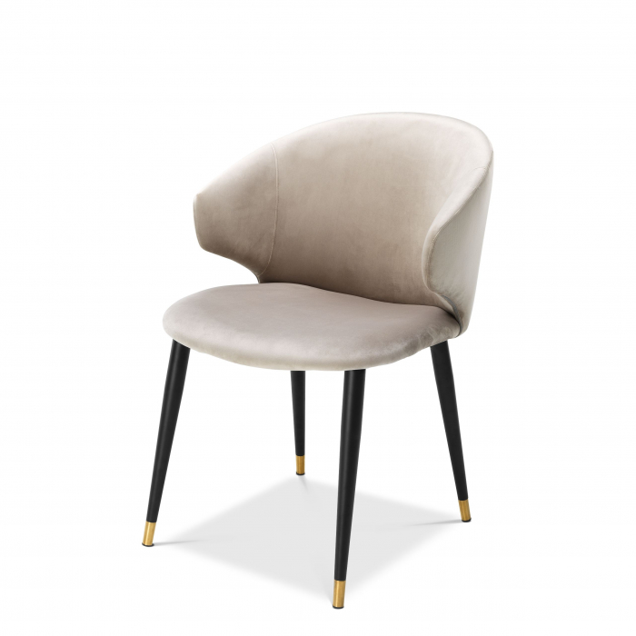 Scaun dining lux Volante catifea diverse culori si picioare negre cu auriu | Eichholtz - 112777 [1]