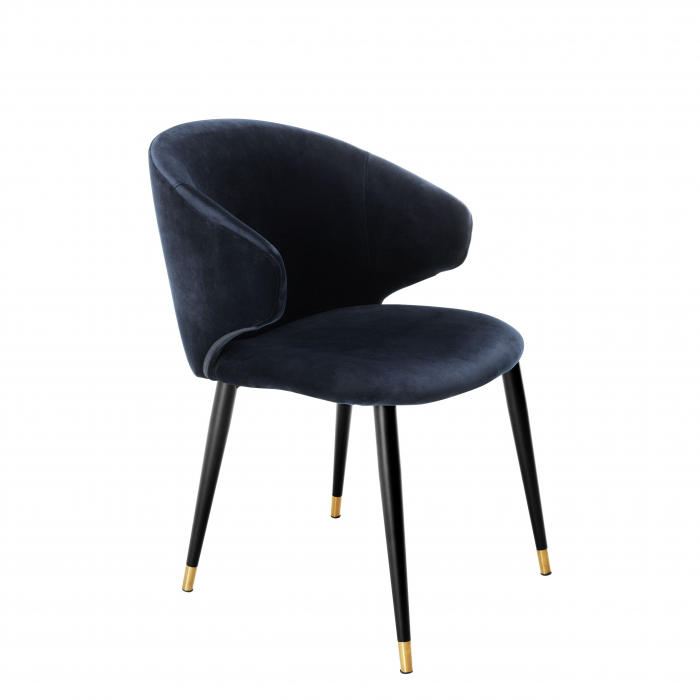 Scaun dining lux Volante catifea diverse culori si picioare negre cu auriu | Eichholtz - 112777 [7]
