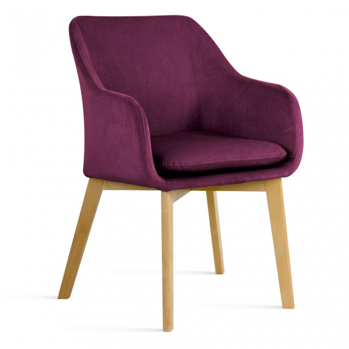 Scaun dining personalizabil Anton, cu brate, perna detasabila, picioare lemn, HUANCHSTGR1XXXP - Atreve [4]