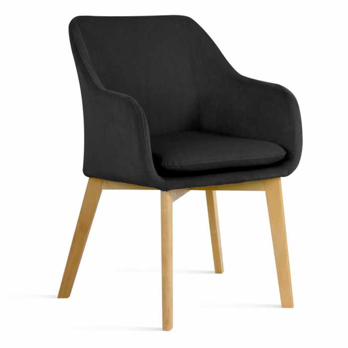 Scaun dining personalizabil Anton, cu brate, perna detasabila, picioare lemn, HUANCHSTGR1XXXP - Atreve [3]