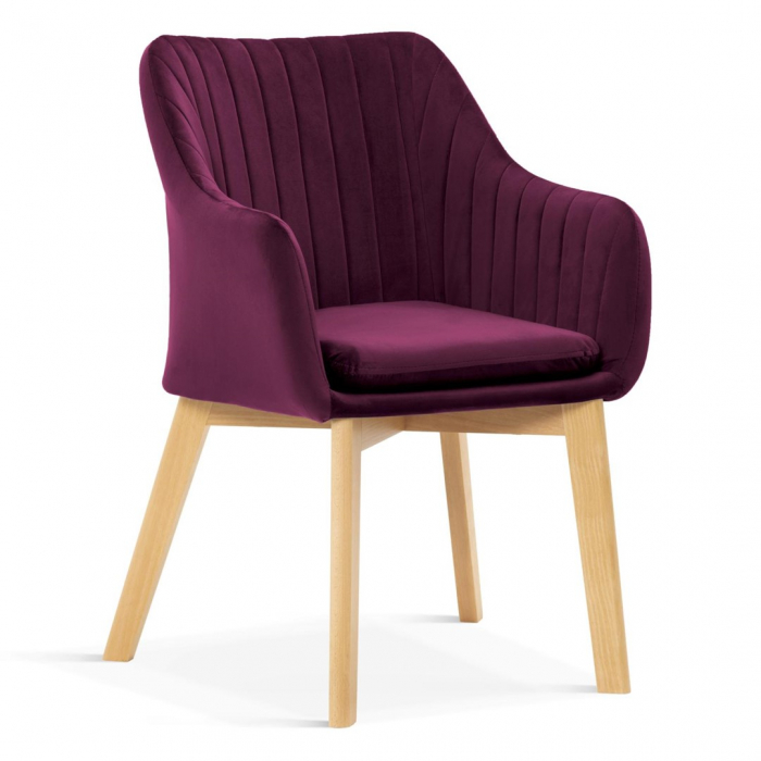 Scaun dining personalizabil Anton II, cu brate, perna detasabila, picioare lemn, HUANCH02GR1XXXP - Atreve [4]