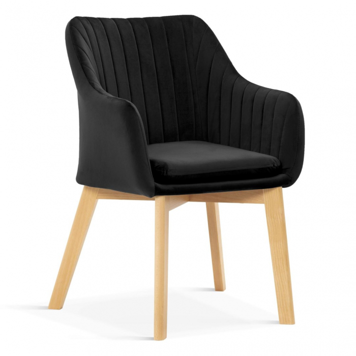 Scaun dining personalizabil Anton II, cu brate, perna detasabila, picioare lemn, HUANCH02GR1XXXP - Atreve [3]