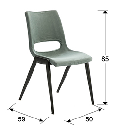 Scaun dining premium verde Pluto, poliester impermeabil, picioare metal, 851973 - Schuller [4]