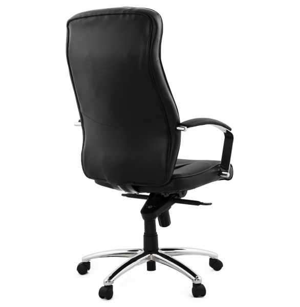 Scaun directorial birou Chester negru tapitat piele ecologica, picioare crom, OC00210BL - Kokoon [4]